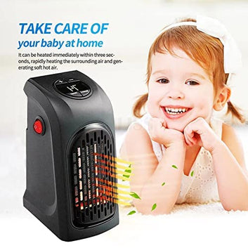 Goodware 400W Plug-In Mini Room Heater – Portable Electric Handy Wall Heater with Digital Thermostat, LED Display & Timer (Small Spaces, Home/Office/Bathroom)